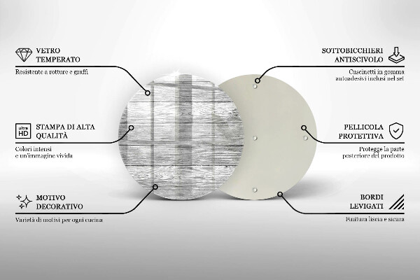 Steklena podloga za rezanje Stare lesene plošče