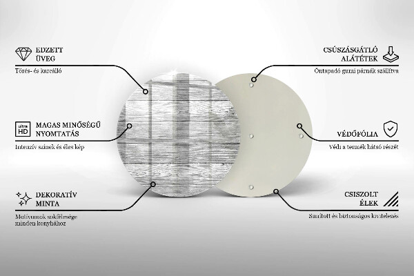 Steklena podloga za rezanje Stare lesene plošče