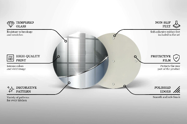 Steklena podloga za rezanje Kovinski abstraktni vzorec