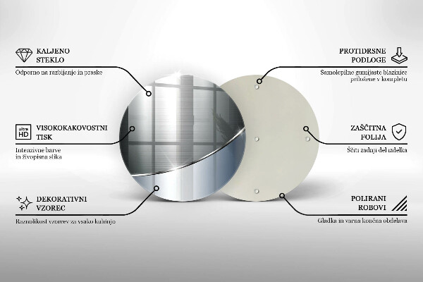 Steklena podloga za rezanje Kovinski abstraktni vzorec