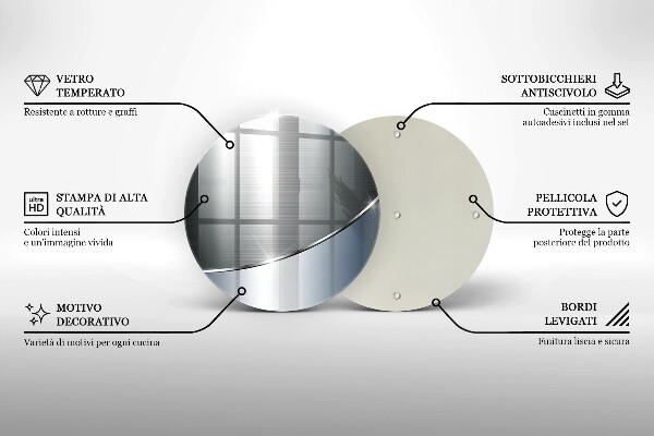 Steklena podloga za rezanje Kovinski abstraktni vzorec