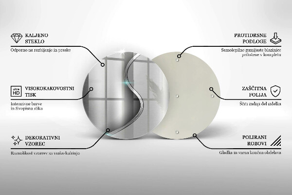 Steklena podloga za rezanje Abstraktna srebrna kovina
