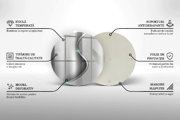 Steklena podloga za rezanje Abstraktna srebrna kovina