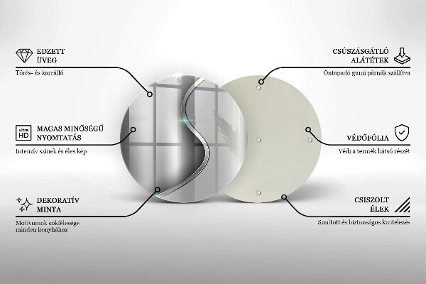 Steklena podloga za rezanje Abstraktna srebrna kovina