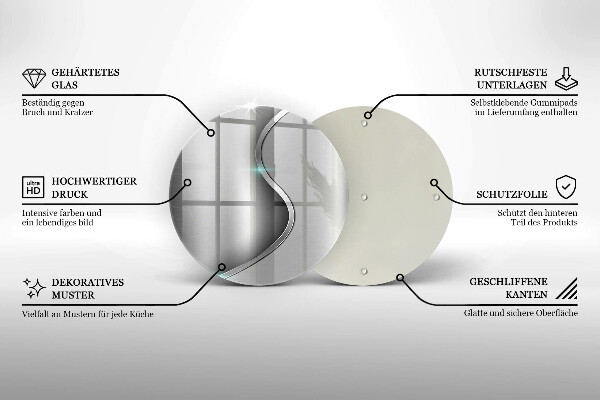 Steklena podloga za rezanje Abstraktna srebrna kovina