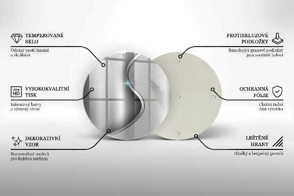 Steklena podloga za rezanje Abstraktna srebrna kovina