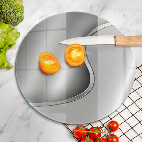 Steklena podloga za rezanje Abstraktna srebrna kovina