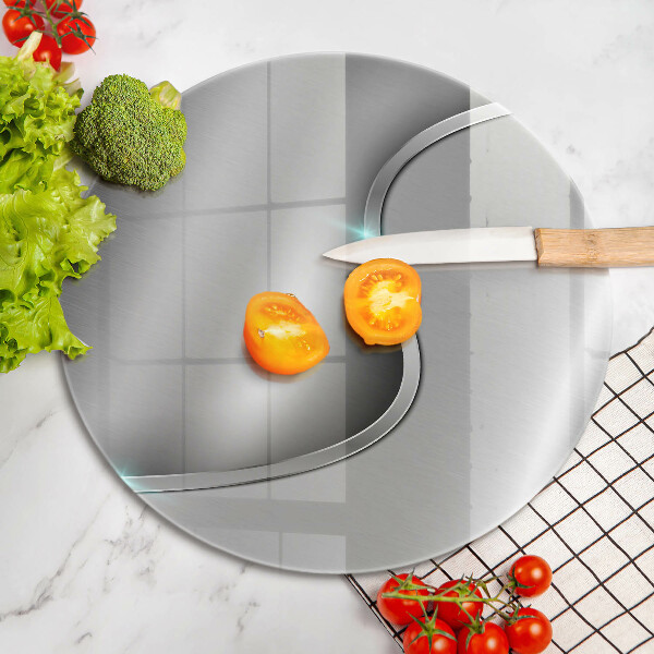 Steklena podloga za rezanje Abstraktna srebrna kovina