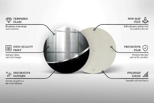 Steklena podloga za rezanje Abstrakcija s kovino