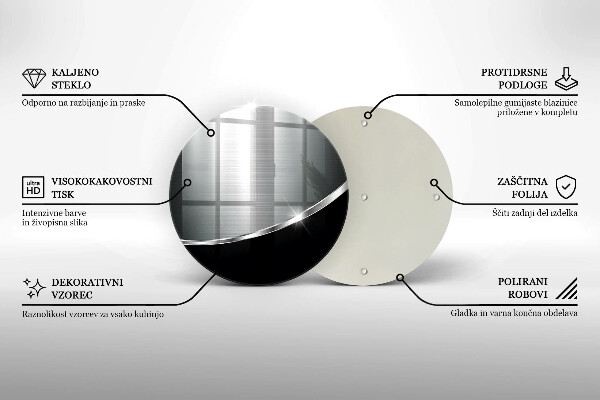 Steklena podloga za rezanje Abstrakcija s kovino