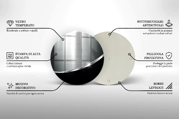 Steklena podloga za rezanje Abstrakcija s kovino