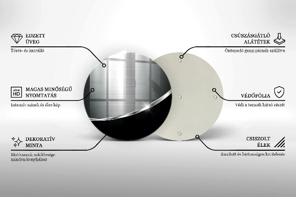 Steklena podloga za rezanje Abstrakcija s kovino