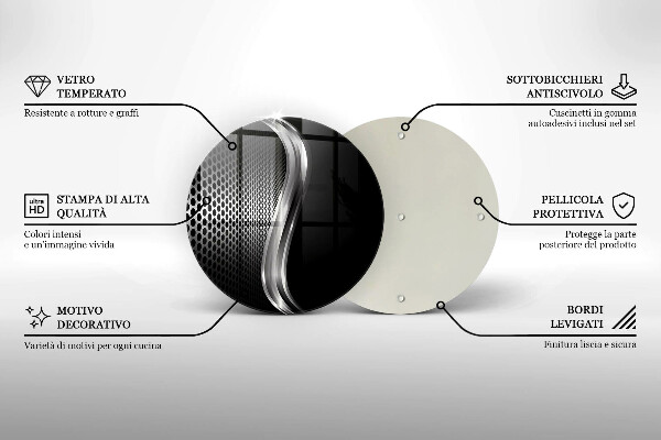 Steklena podloga za rezanje Kovinska konstrukcija