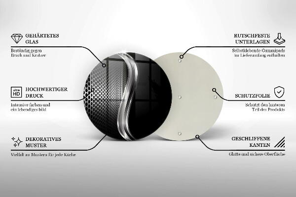 Steklena podloga za rezanje Kovinska konstrukcija