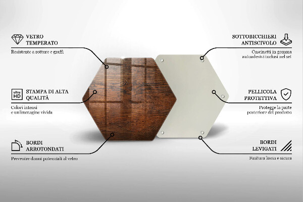 Steklena podloga za rezanje Temna lesena plošča