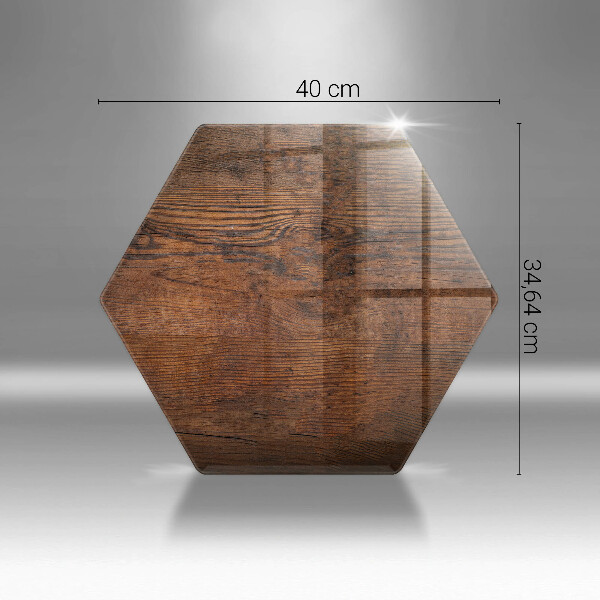 Steklena podloga za rezanje Temna lesena plošča