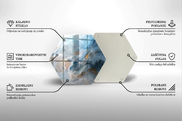 Steklena podloga za rezanje Tekstura marmorja