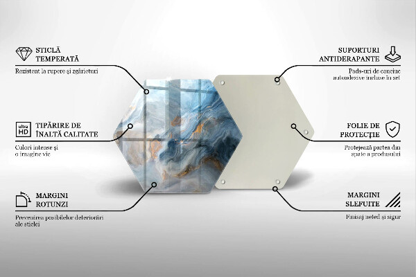 Steklena podloga za rezanje Tekstura marmorja