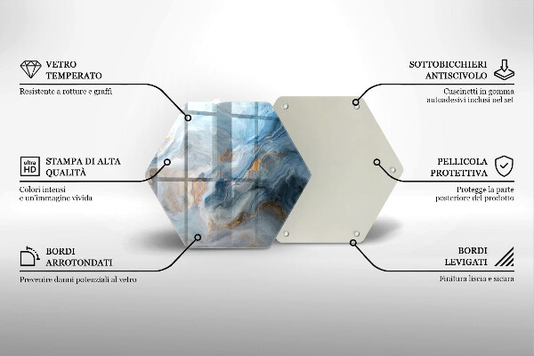 Steklena podloga za rezanje Tekstura marmorja