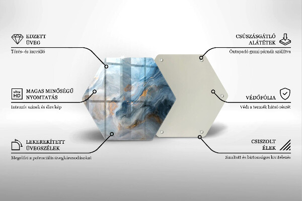 Steklena podloga za rezanje Tekstura marmorja