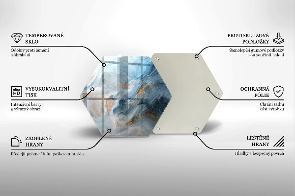 Steklena podloga za rezanje Tekstura marmorja