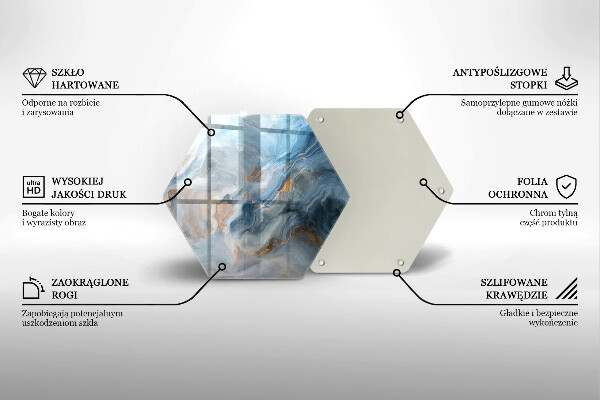 Steklena podloga za rezanje Tekstura marmorja
