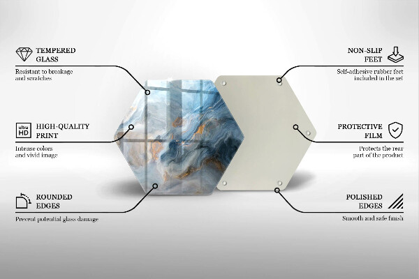 Steklena podloga za rezanje Tekstura marmorja