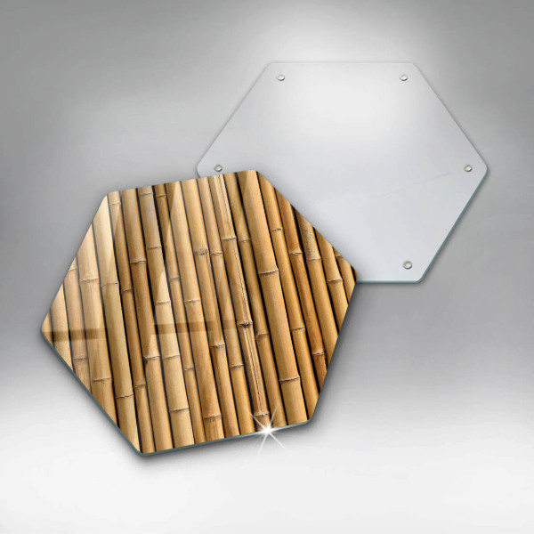 Steklena podloga za rezanje Naravni boho bambus
