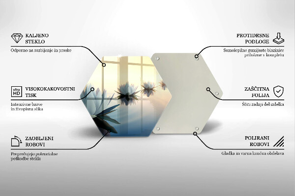 Steklena podloga za rezanje Cvetovi lilije na vodi