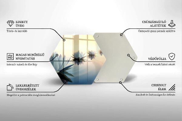 Steklena podloga za rezanje Cvetovi lilije na vodi