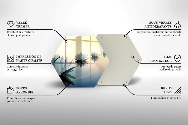Steklena podloga za rezanje Cvetovi lilije na vodi