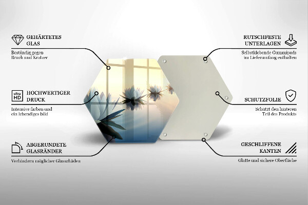 Steklena podloga za rezanje Cvetovi lilije na vodi