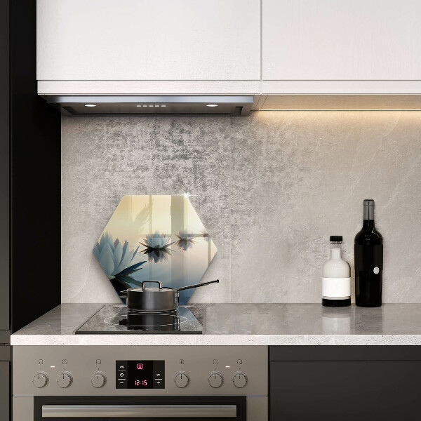 Steklena podloga za rezanje Cvetovi lilije na vodi