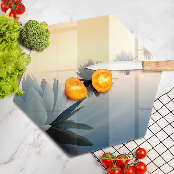 Steklena podloga za rezanje Cvetovi lilije na vodi