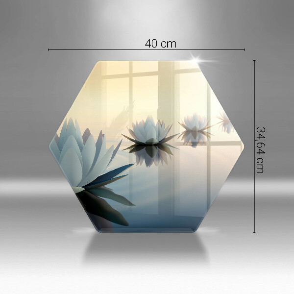 Steklena podloga za rezanje Cvetovi lilije na vodi