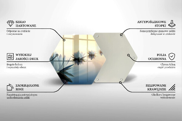 Steklena podloga za rezanje Cvetovi lilije na vodi