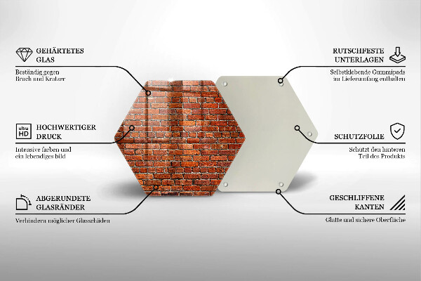 Steklena podloga za rezanje Stena iz opečne stene