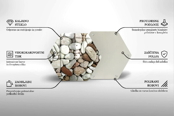 Steklena podloga za rezanje Ozadje majhnih kamnov