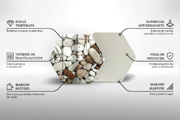 Steklena podloga za rezanje Ozadje majhnih kamnov