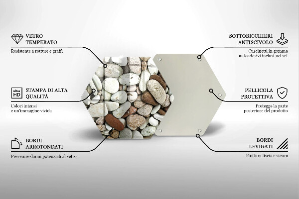 Steklena podloga za rezanje Ozadje majhnih kamnov