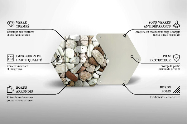 Steklena podloga za rezanje Ozadje majhnih kamnov