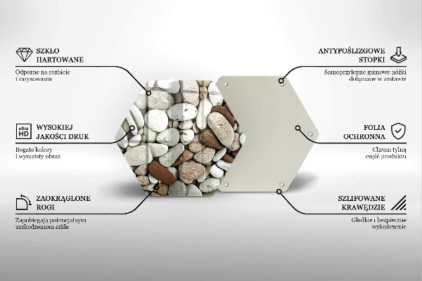Steklena podloga za rezanje Ozadje majhnih kamnov