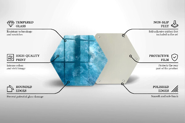Steklena podloga za rezanje Modra voda