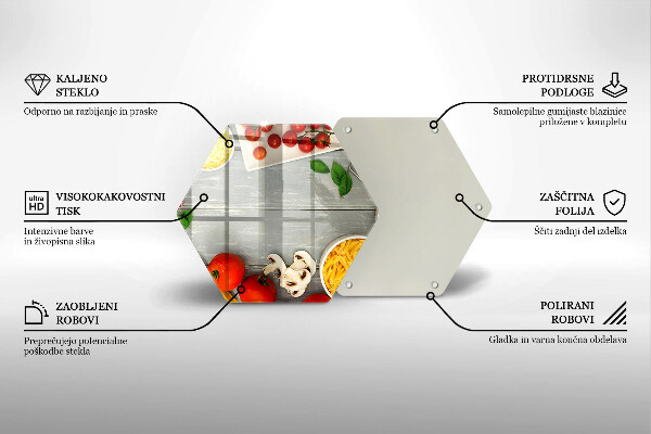 Steklena podloga za rezanje Kuhinjska hrana