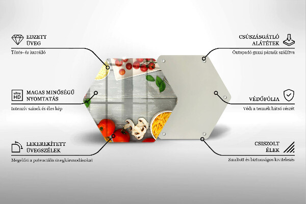 Steklena podloga za rezanje Kuhinjska hrana