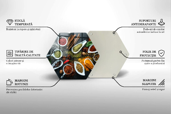 Steklena podloga za rezanje Kuhinjske začimbe