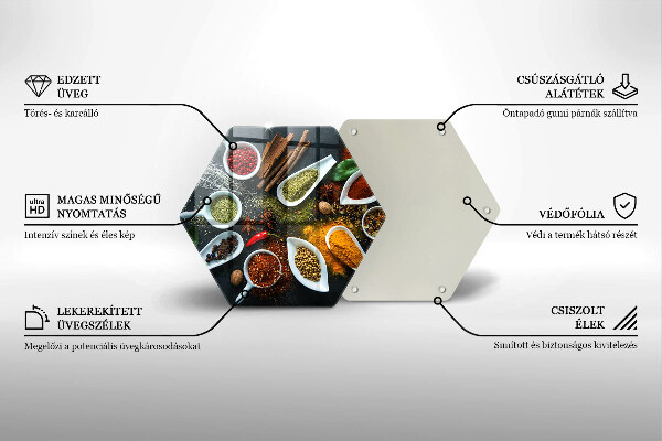 Steklena podloga za rezanje Kuhinjske začimbe