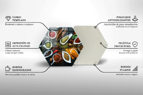 Steklena podloga za rezanje Kuhinjske začimbe