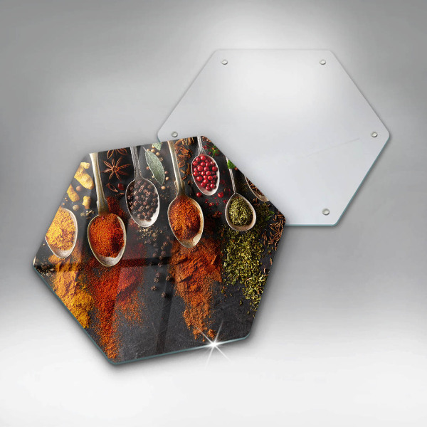 Steklena podloga za rezanje Žlice z začimbami