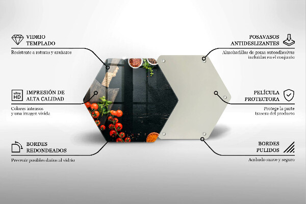 Steklena podloga za rezanje češnjev paradižnik